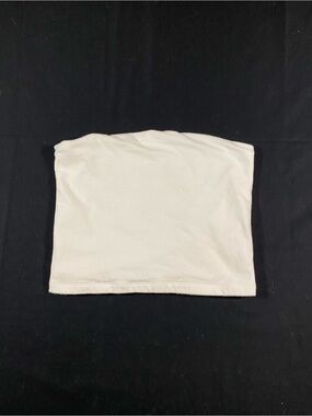 Brandy Melville White Tube Top with Blue Logo